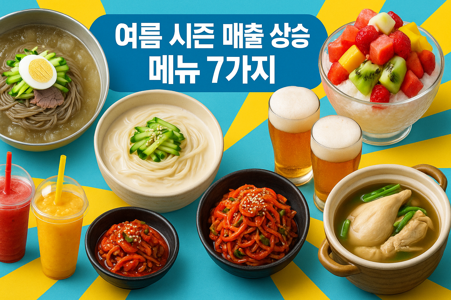 7월 8월 9월 초, 여름 시즌 가장 매출이 많이 상승하는 메뉴 7가지